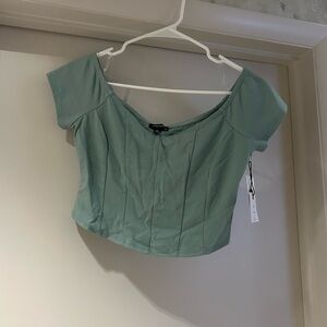 Green Crop Top